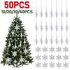 10-50PCS Crystal Xmas Tree Pendant Xmas Tree Decorations Hanging Festive Party Supplies Hanging Tree Personalized Pendant