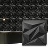 10pcs Matte Black PVC 3D Diamond Wall Panels Easy DIY Installation for Living Room Bedroom Kitchen TV Background Wall Panels