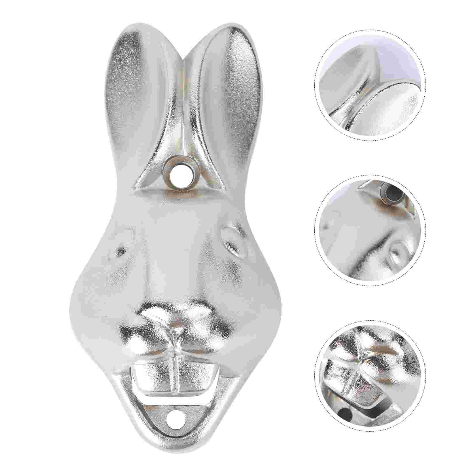 

Wall Mounted Rabbit Bottle Opener Beer Bottle Opener for Bar Hotel Restaurant (Silver) серебряный