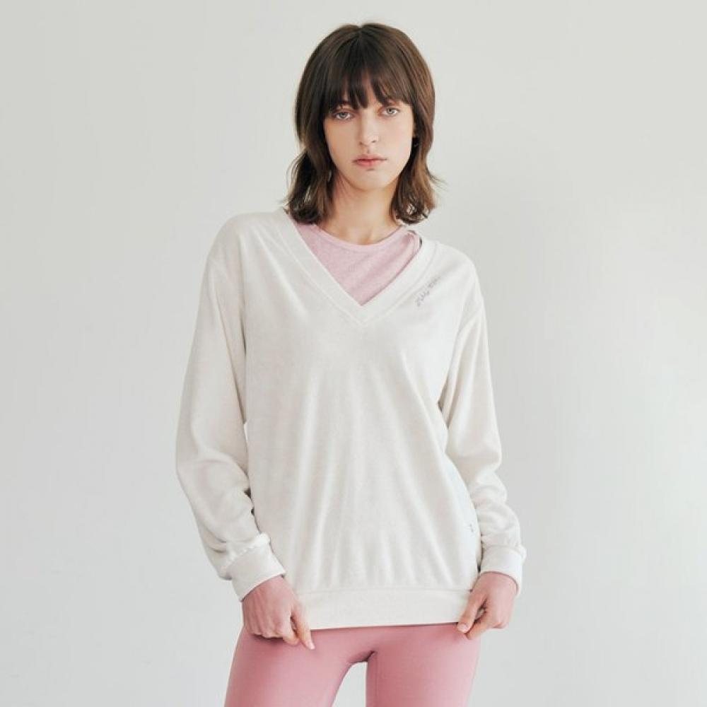 Huit Terry V Neck Long sleeVe Tee Htwtl2i08t NB/S