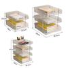 Desk Organizer 2/3/4 Tier Stackable Paper Letter Tray File Organizer Office Desk Organizer Transparent Desktop File Tray