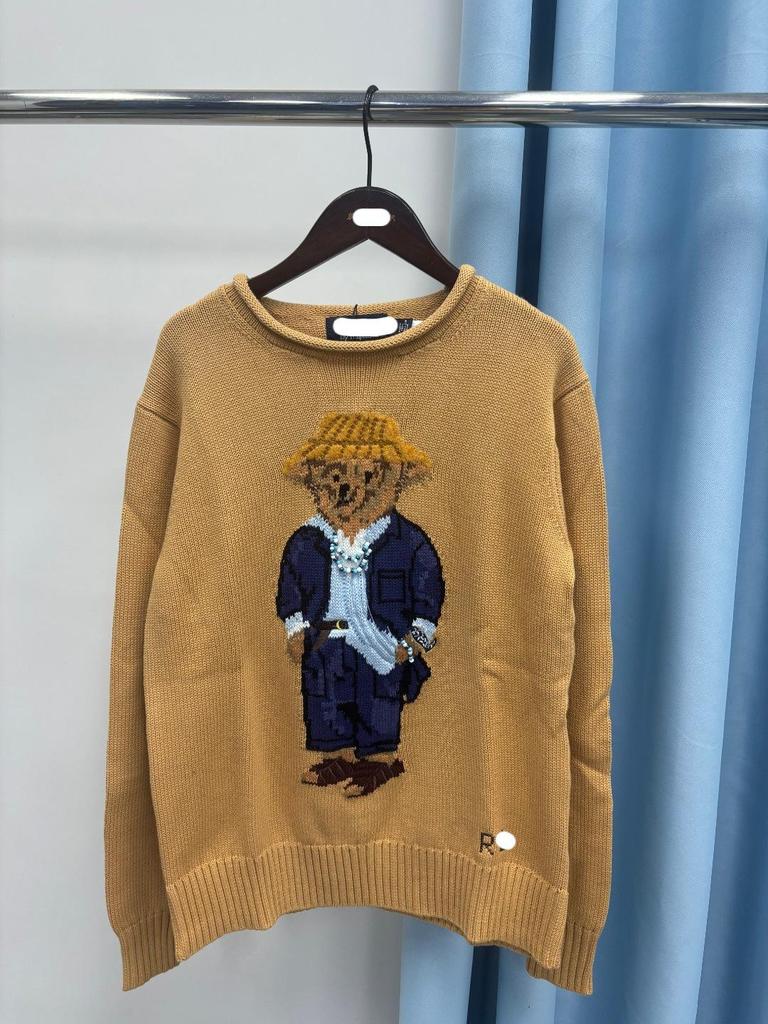 R-L Pure Cotton Heavy-Duty Bear Sweater for Women - 2025 Autumn/Winter Collection