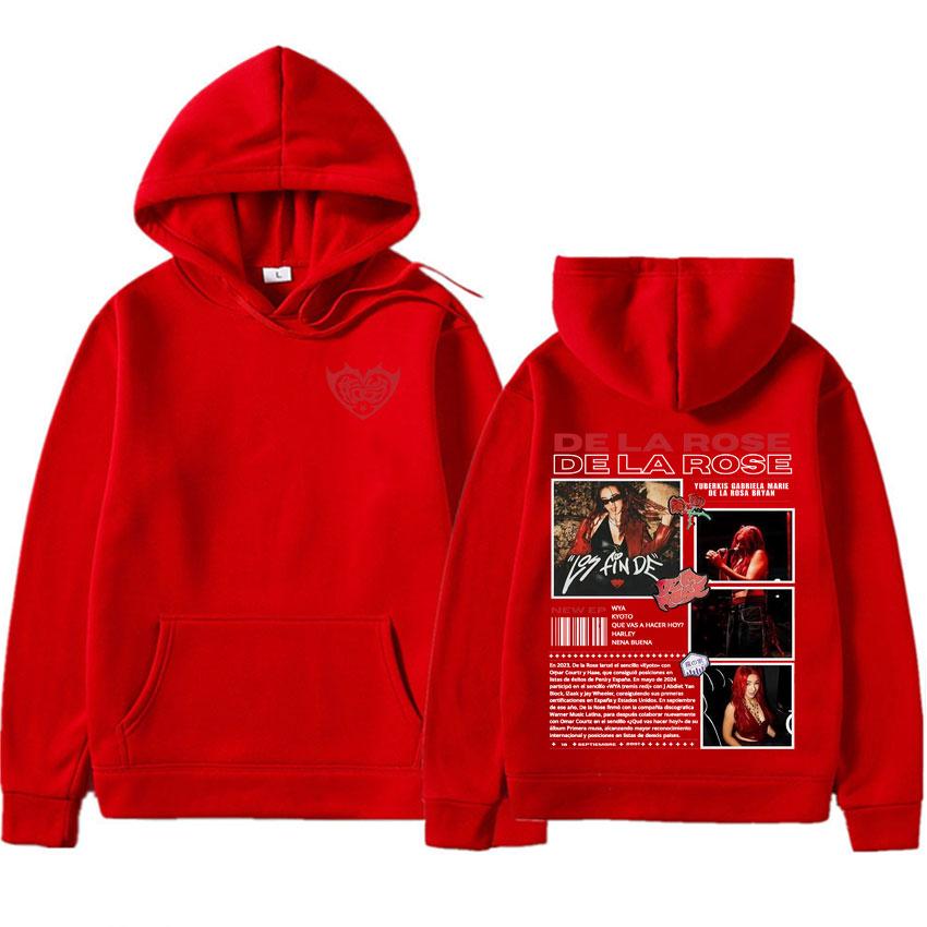 2025 De La Rose Album Mode Bedruckte Hoodies für Männer und Frauen Hohe Qualität Punk Hoodies Harajuku Lässige Warme Sweatshirts