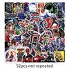52Pcs Marvel Superhero Stickers, Captain America & Iron Man Waterproof Decals, DIY for Luggage, Phone, Tablet, Laptop, Water Bottle