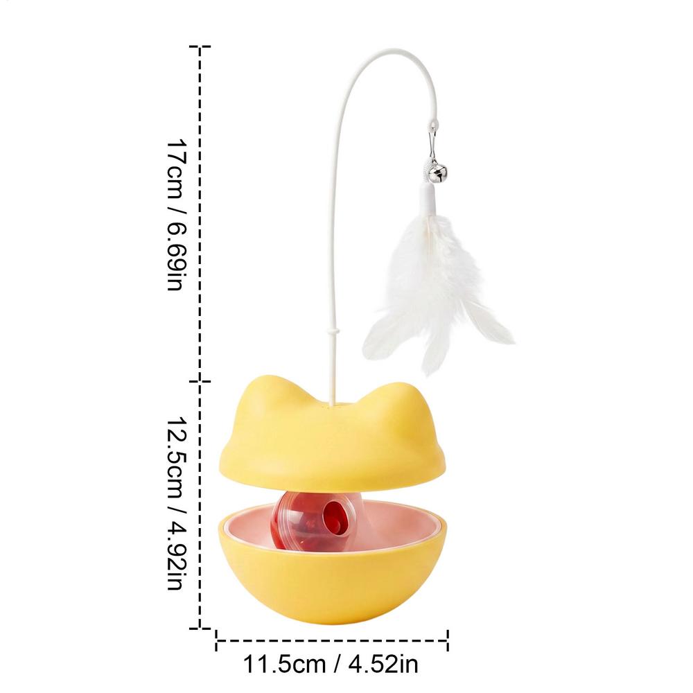 Cat Teaser Toy Interactive Treat Dispensing Enrichment Wobble Indoor Cat Puzzle Toy for Mental Stimulation Boredom Home