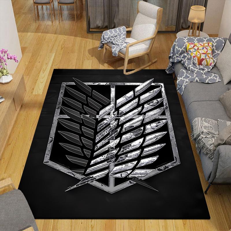 1Pc Attack Titan Emblem Rug, Office Carpet Indoor Outdoor Doormat, Non-Slip, Comfortable, Living, Christmas Halloween, Xmas Gift L1393