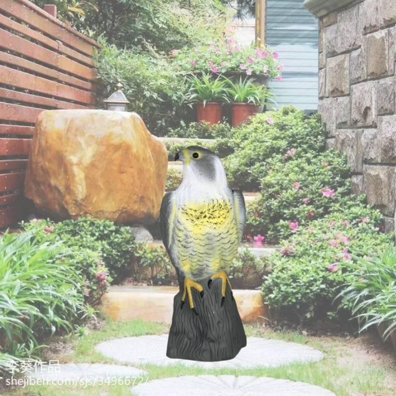 American Eagle Garden Sculpture Lifelike Animal Predator Bird Repellent Decor
