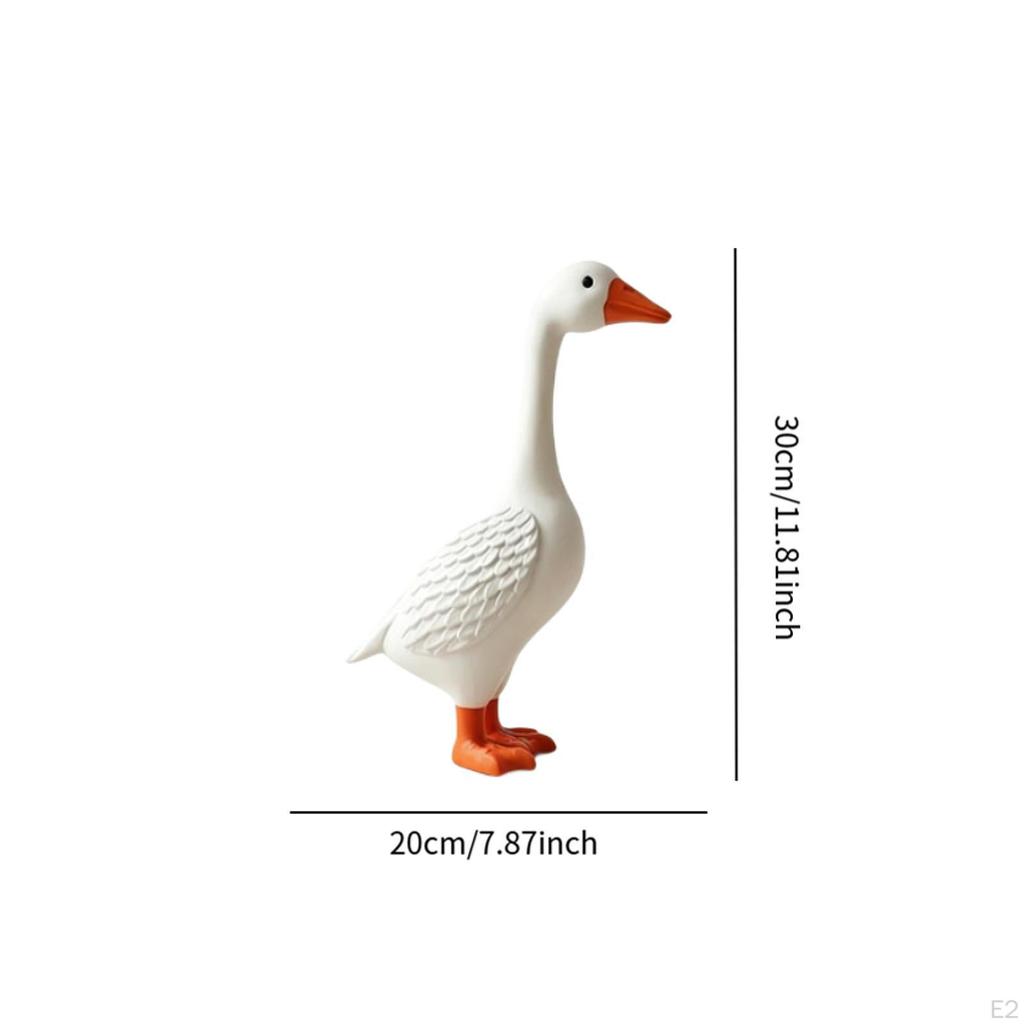 Goose Statue Ornament Resin Figurine Decorative Gift Animal Sculpture White for Fireplace Indoor