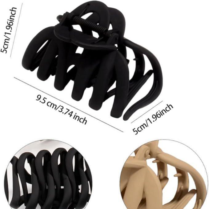 Elegant Large Frosted Mesh Claw Clip for Women - Retro Shark Design