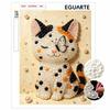 Framed Pearl Painting Kit Cute Calico Cat With Butterfly 3D Shiny Bead Art Canvas for Bedroom Living Room Decoration Wall Art DIY Crafts