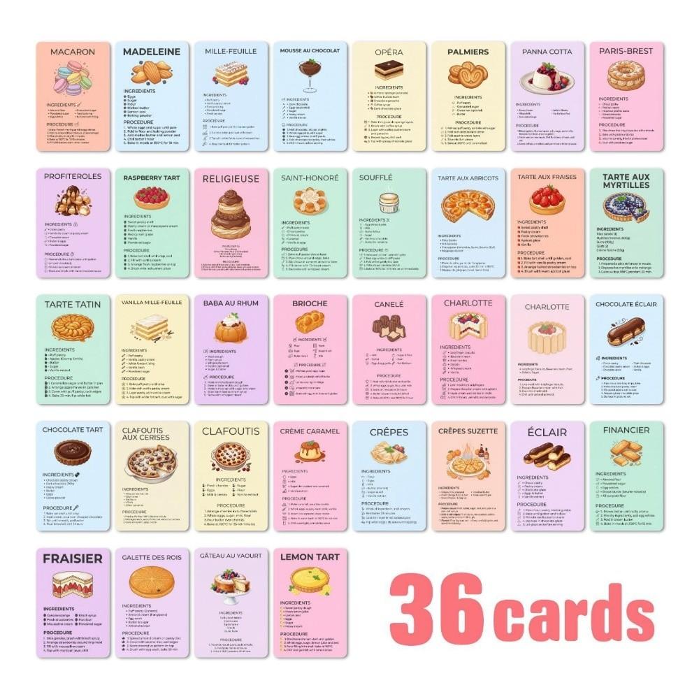 Retro Dessert Baking Recipe Cards Vintage Sweet Dessert Recipe Postcards Kitchen Party Set 2