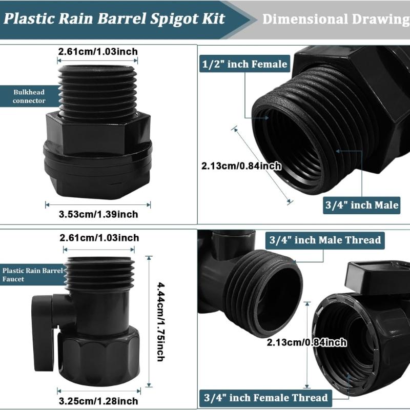 Plastic Garden Hose Shut Off Valves With 3/4 Inch Thread Two Way Valves Extender Thread Connector Coupling Enduring