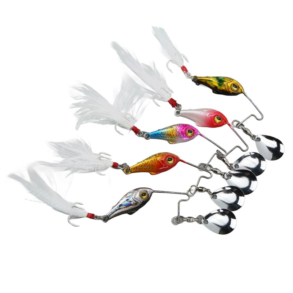 5PCS Fishing Spin VIB Metal Mini Lures 15g Artificial Hard Bait VIB Spoon Fishing Lure