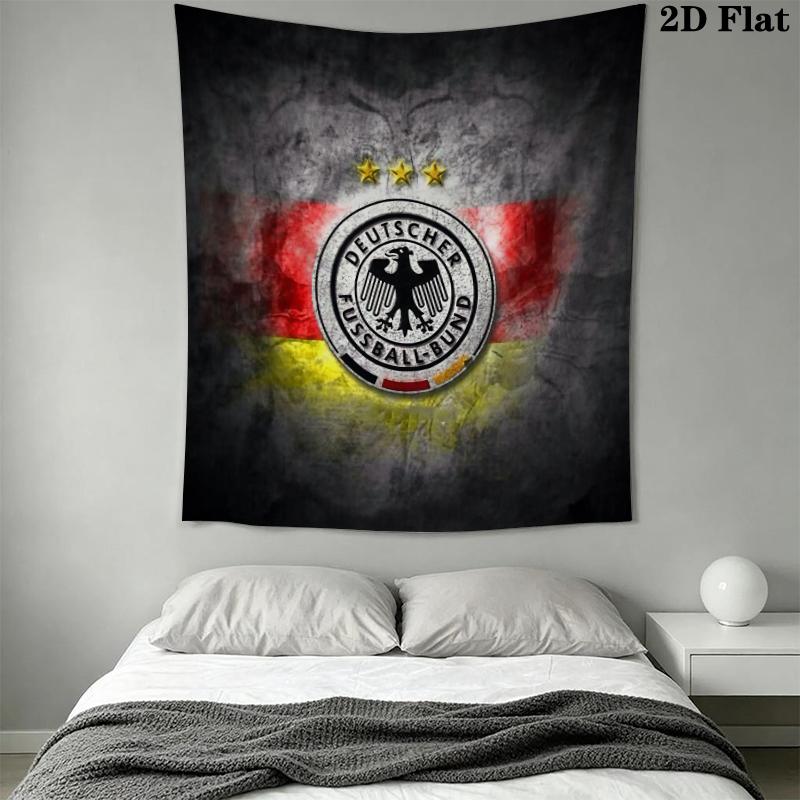 Deutscher Fußball-Bund Wandteppich Ästhetisches Wandbehang Gedruckter Stoffdecke Dekorative Wandteppiche für Schlafzimmer Wohnzimmer Heimdekoration
