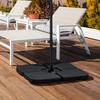 Weight Plates for Parasol Bases, Fillable, Weatherproof, 104cm X 104cm X 7.5H Cm, Black