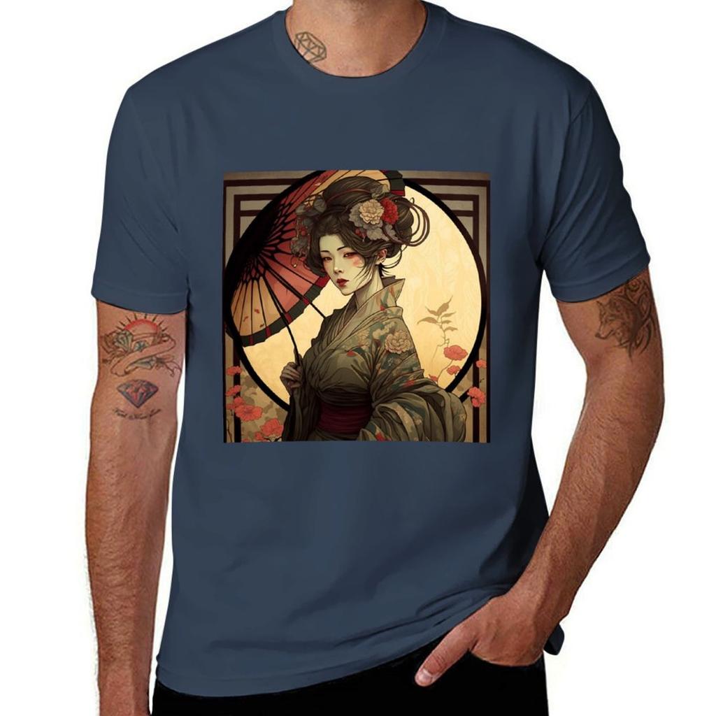 Greatness Geisha Tshirt Basic Solid Color Short Sleeve Tshirt
