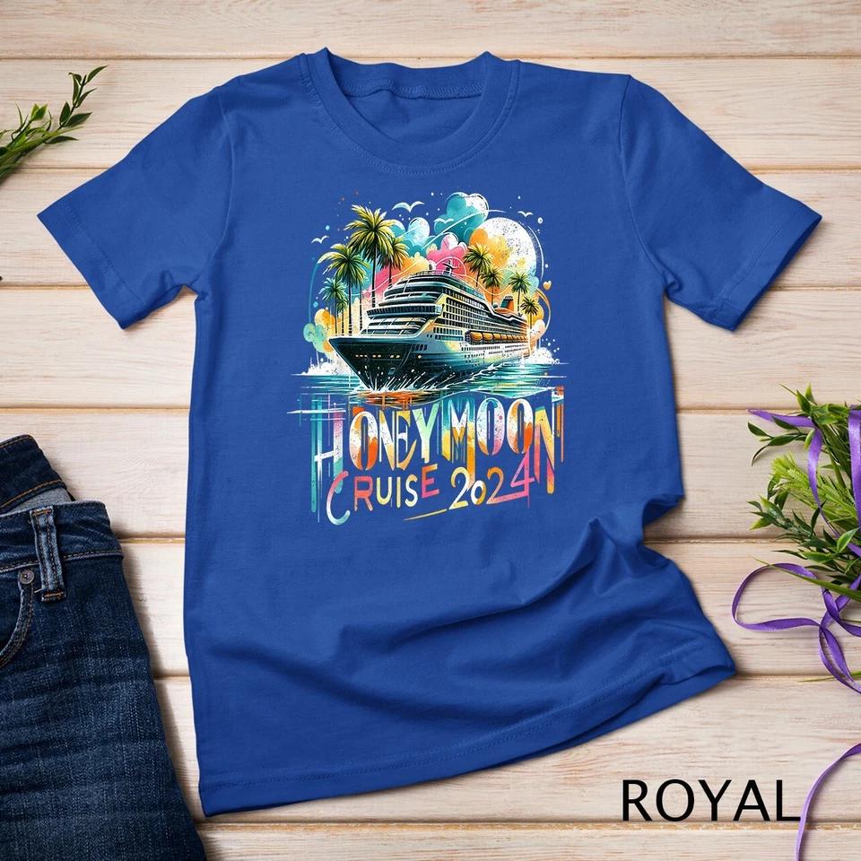 Happy Honeymoon Cruise 2024 Wedding Honeymoon Matching Gifts Unisex T-shirt 11 S