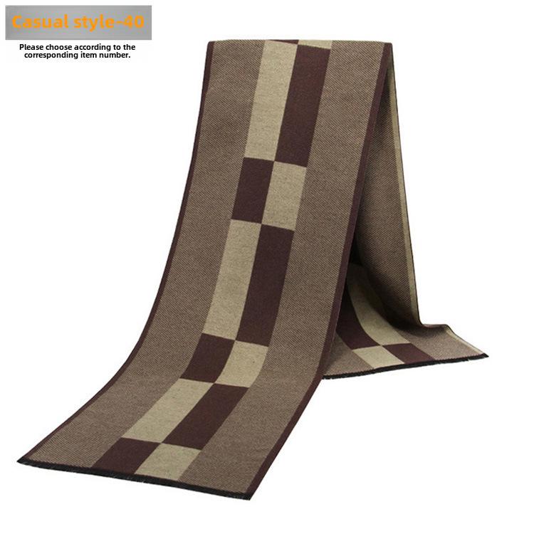 Men's Autumn & Winter Plaid Imitation Cashmere Scarf - Warm & Thick Custom Design