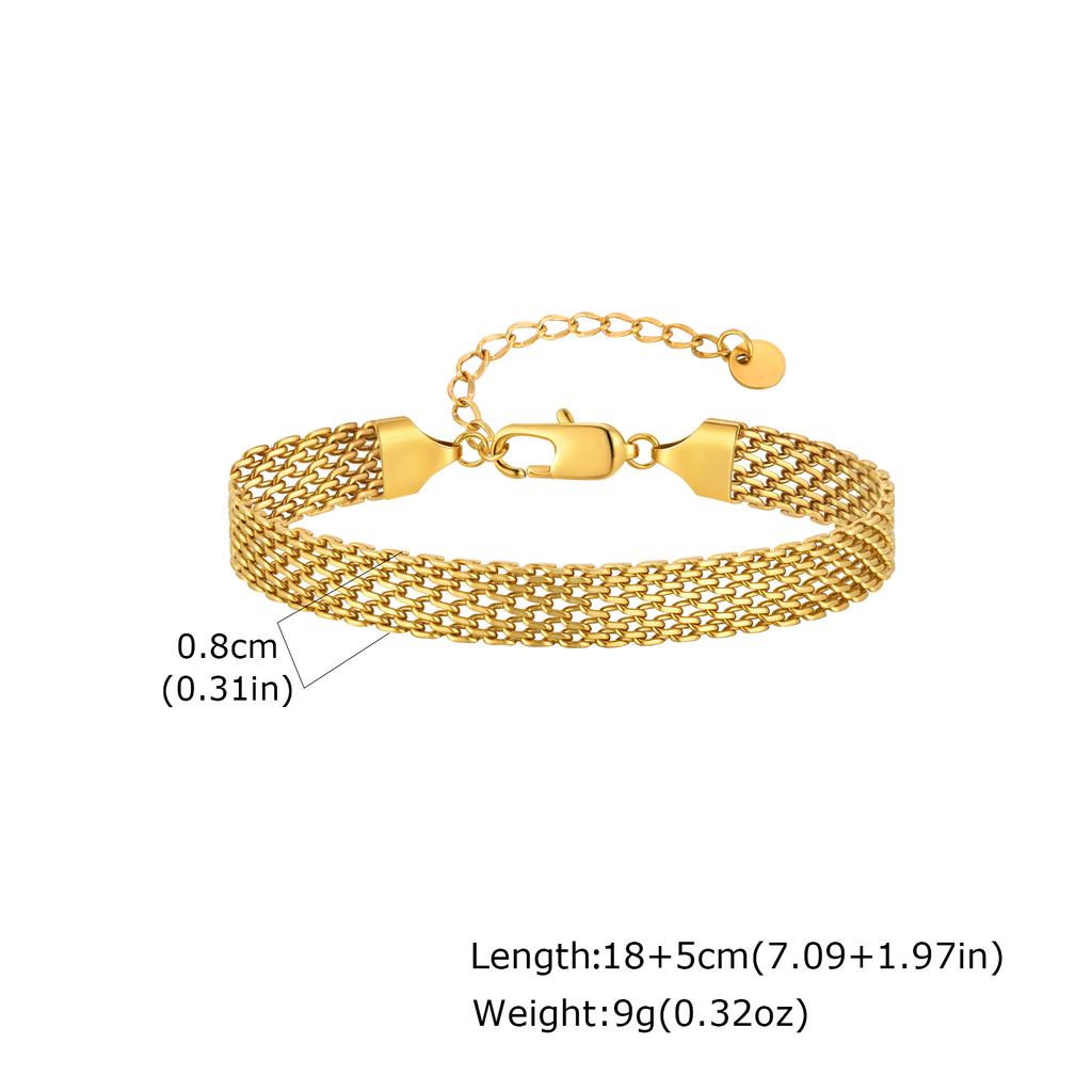 Minimalist Mesh Strap Bracelet for Women,Stainless Steel Chain Bracelets,Classic Charm Jewelry Gifts