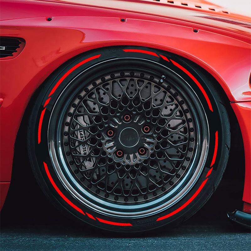 

16pcs Car Tire Wheel Stickers Car Tuning Universal 3D Permanent PVC Joined Tire Decor Decals Car Tyre Personalized Stickers STYLE6