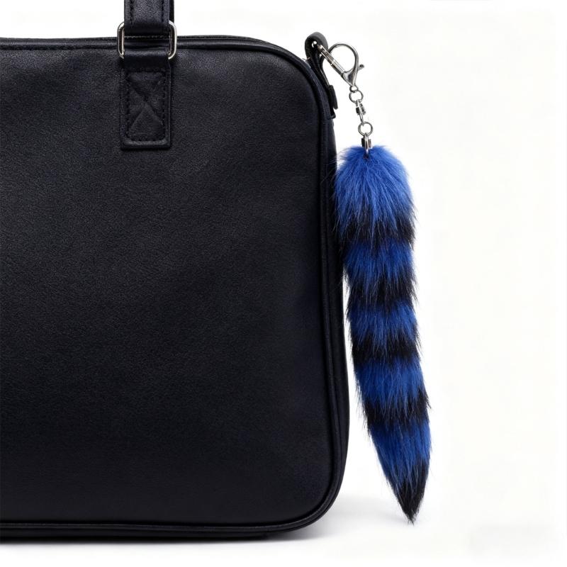 Cheerful Foxes Tail Key Accessory Plush Material Vibrant Hues Sturdy Metal Clasp Compact Size For Keys And Personal Belongings