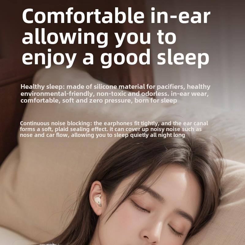 Wireless Bluetooth Headphones In-ear Mini Digital Display Long Life Sleep Noise Cancelling Headphones