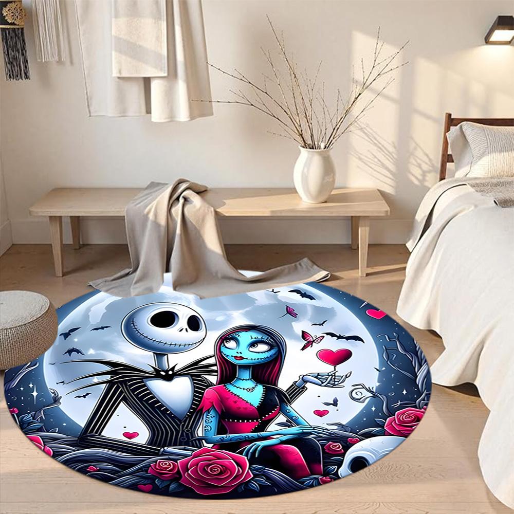 Nightmare Before Christmas Round Carpet Suitable for Decorate room Dormitory Study room Living Rooms Anti-slip Round Rug Office home decor