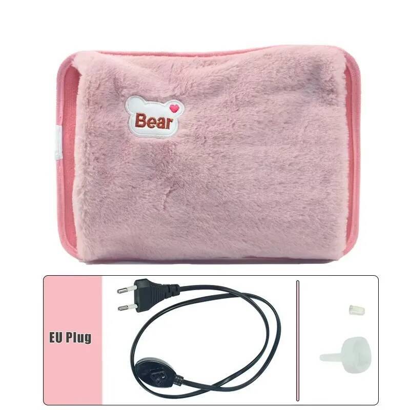 Winter Electric Hot Water Bag Reusable Plush Hot Water Bottle EU Plug Portable Fast Charging Heating Water Bags Warm Hand Pocket