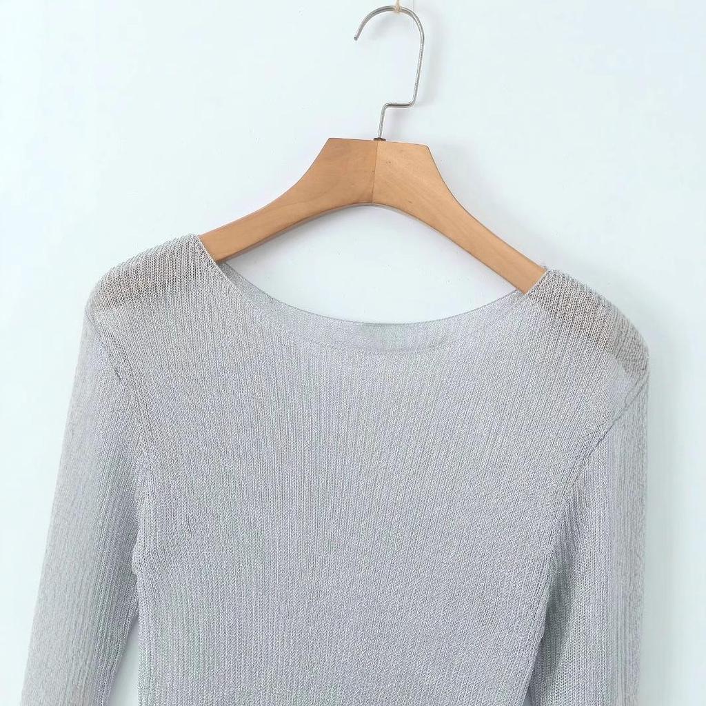 2024 Winter Women's European-American Style Slim Metallic Dress