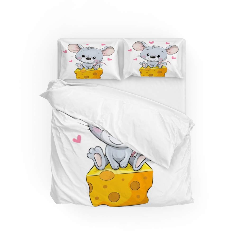 Cheese Bedding Sets Yellow Food Dessert Comforter Covers for Boys Girls Kids Duvet Cover Sets Fashion Teens Bedroom Decor 3 Pcs