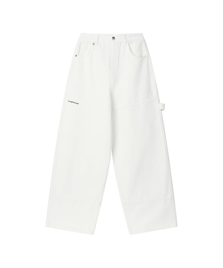 Lotaib Drop Line Oxford Pants - Ivory