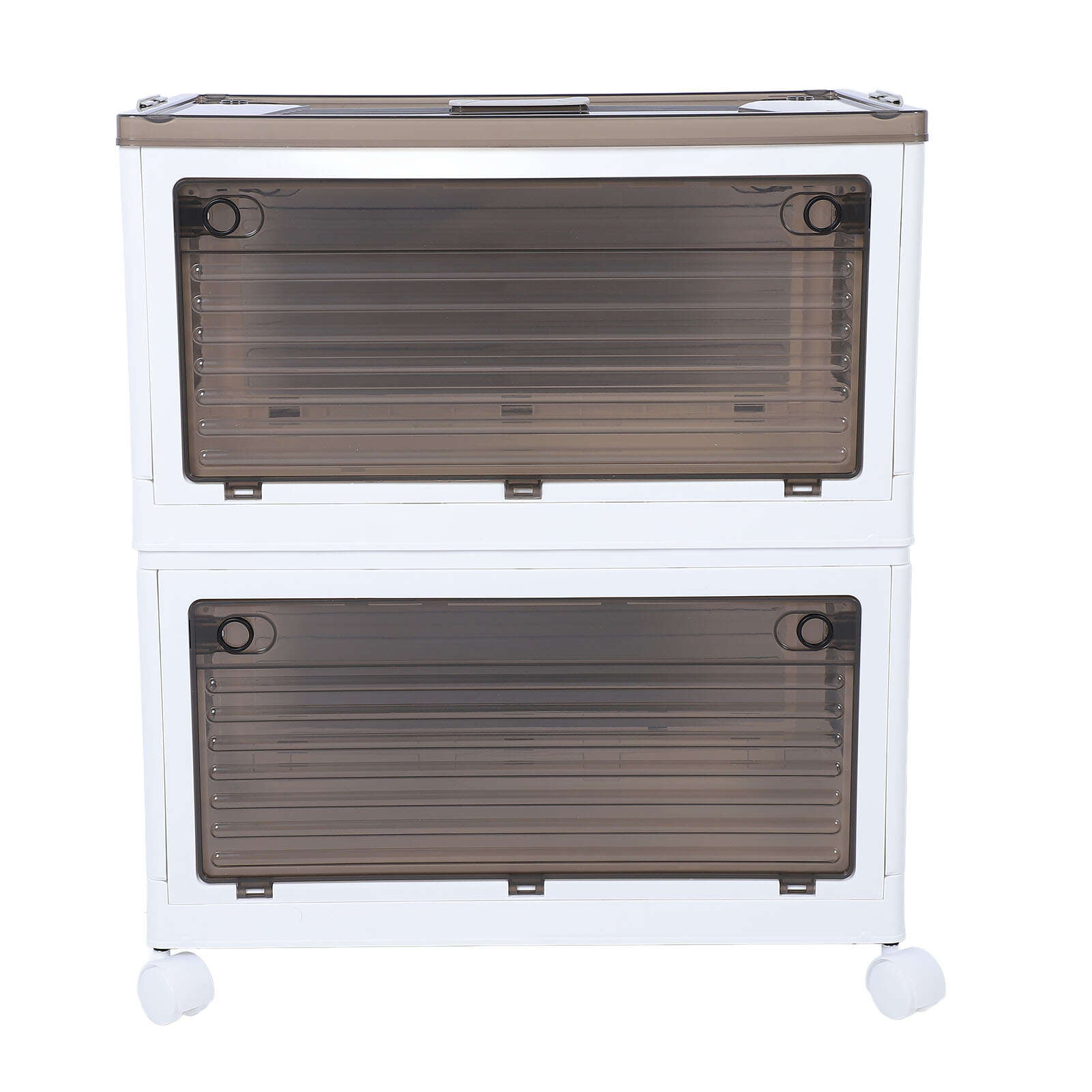 

Складные контейнеры для хранения с колесной организацией, складной штабелируемый контейнер для хранения, прозрачный 2 layers Medium size