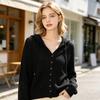 Women Tops Hooded Drawstring Long Sleeve Pure Color Casual Blouse Loose Fit Summer Thin Ice Silk Sun Protection Coat