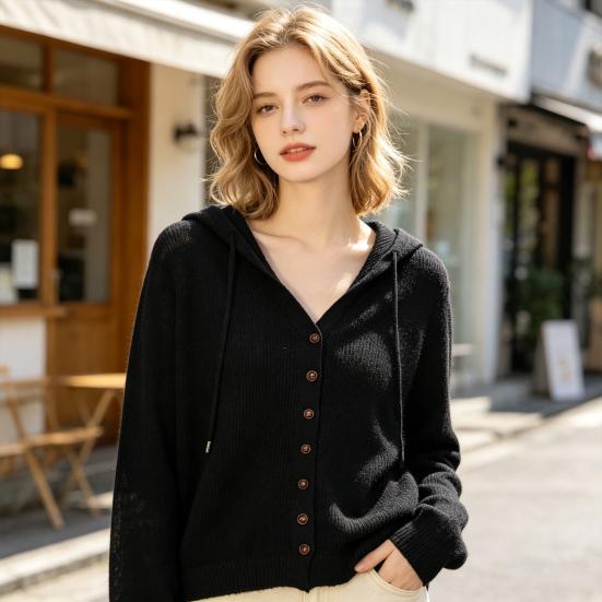 Women Tops Hooded Drawstring Long Sleeve Pure Color Casual Blouse Loose Fit Summer Thin Ice Silk Sun Protection Coat