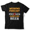 Snooker T Shirt Mens Womens Tees Top Weekend Forecast Unisex Pool 8 Ball Beer Pub Fathers Day Funny