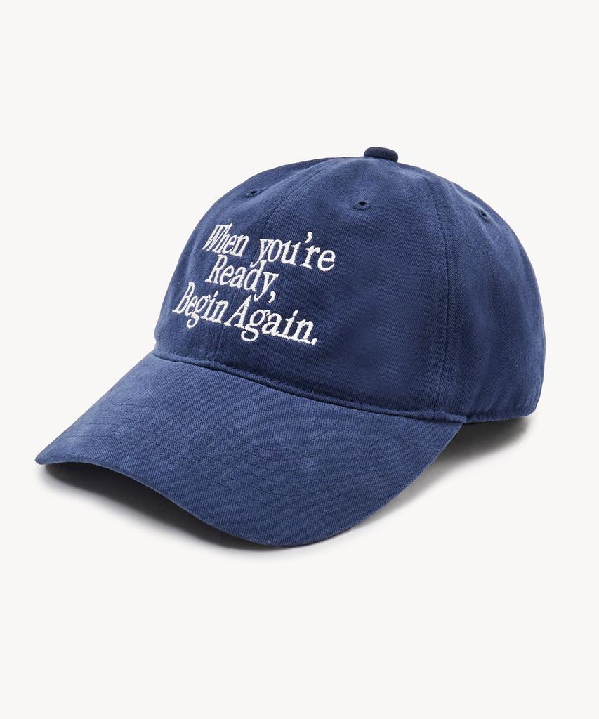 LADY VOLUME Begin Again Cotton Ball Cap (Navy)