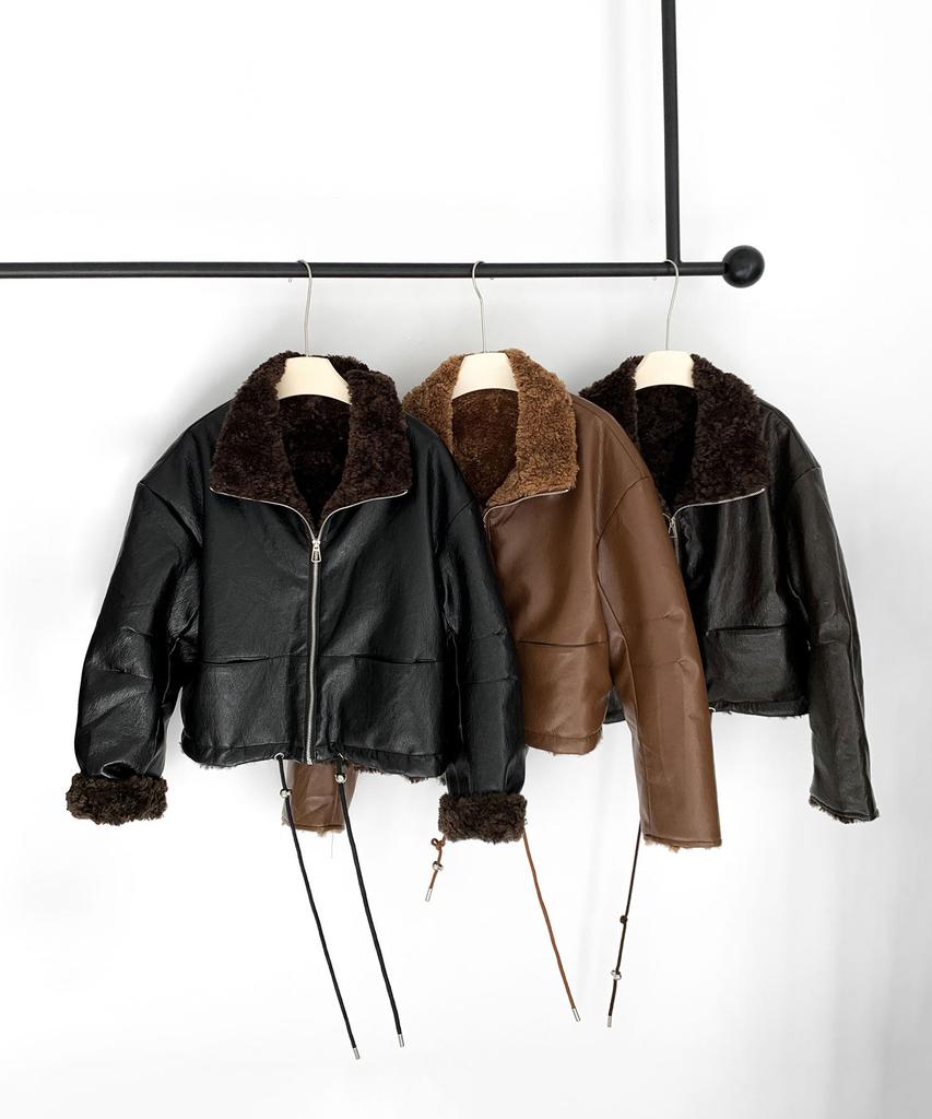 VASCARA Faux Fur Leather Jacket (3Colors)
