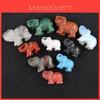 Squisito Elefante Scolpito a Mano Pietra Naturale Diaspro Turchese Malachite Cristallo di Quarzo Ornamento Per Eleganza Senza Tempo