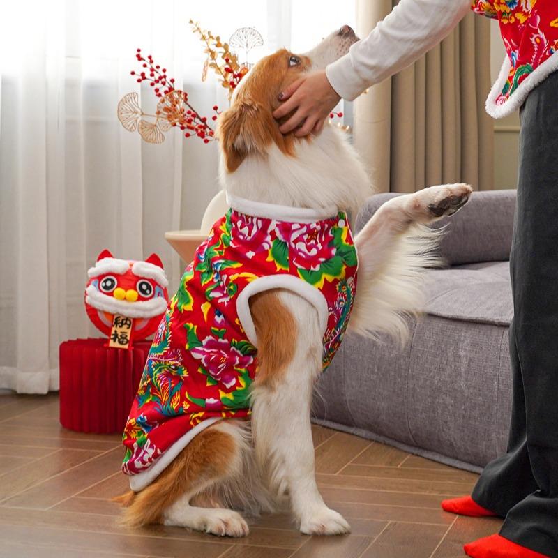 Big Flowered Jackets, New Year Gowns, Small, Medium and Large Dogs, Pet Dogs, Cats, French Bulldogs, Clothing and Supplies, Cat Clothing