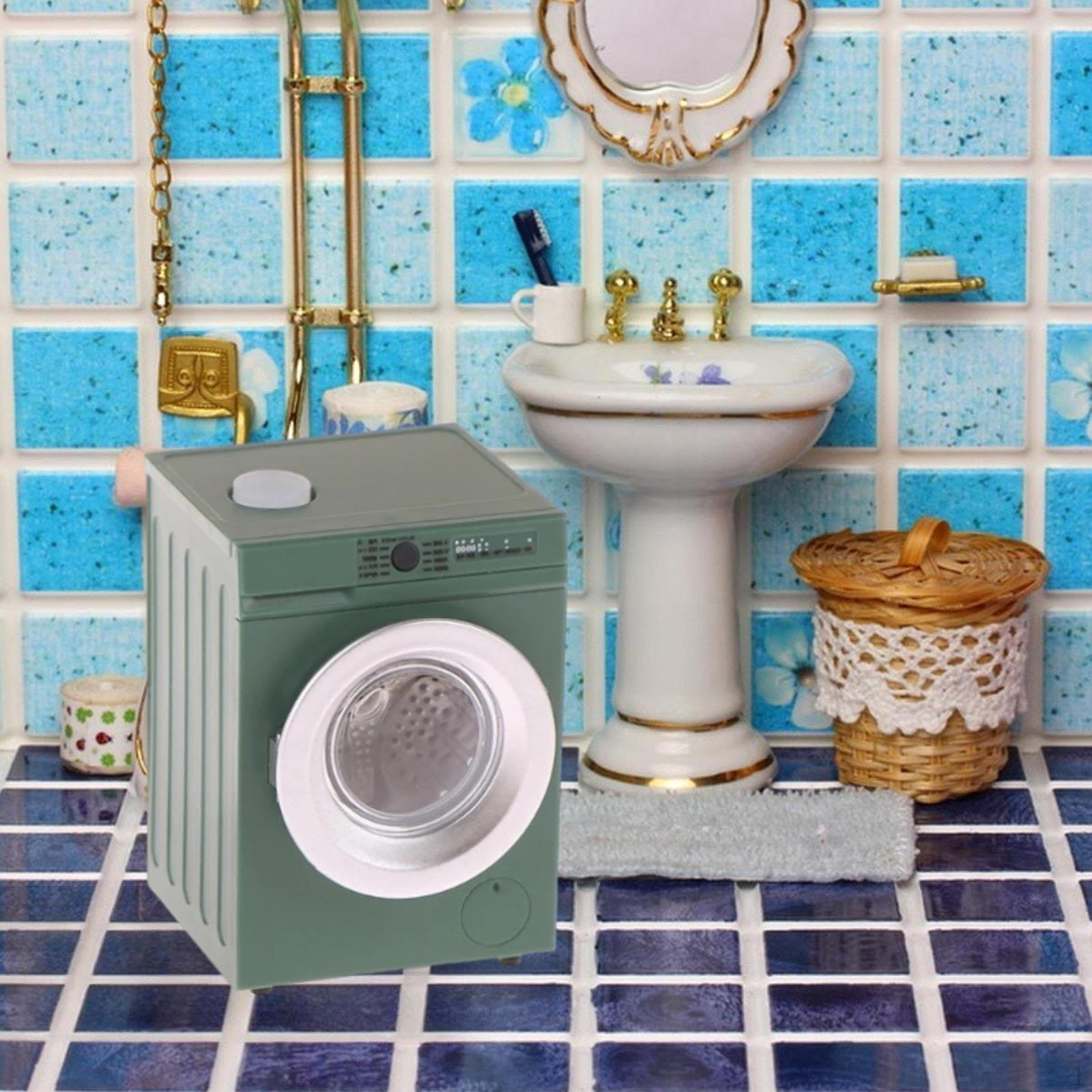 

1/12 масштаб кукольный домик электрическая мебель барабан стиральная машина аксессуары