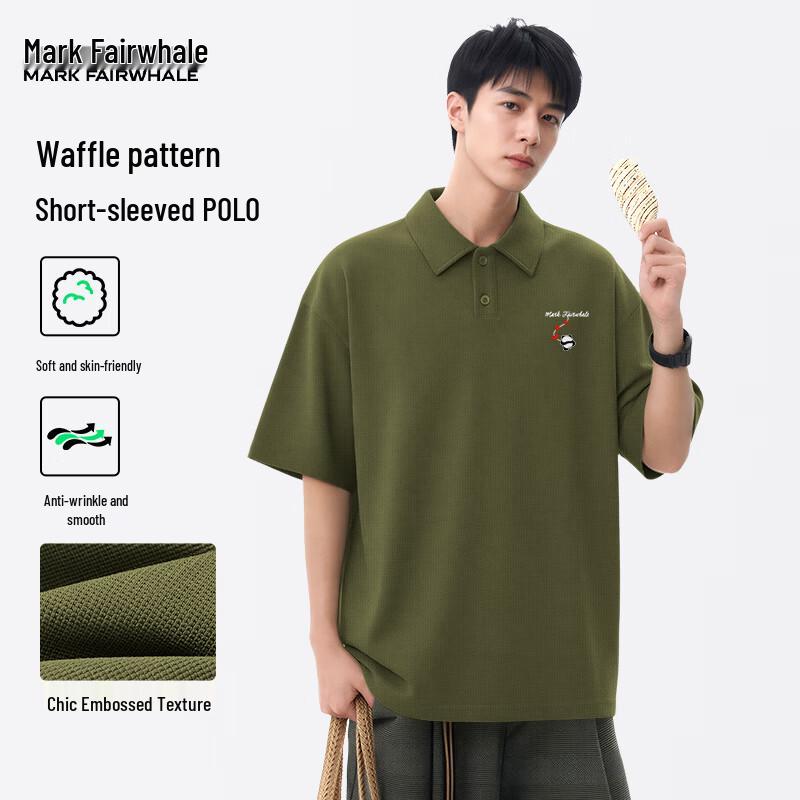 

Mark Fairwhale Men s Heavy Waffle Breathable Polo Shirt XL