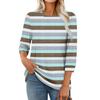 Women's Fashion Casual Seven Sleeve T-Shirt Print Round Neck Top