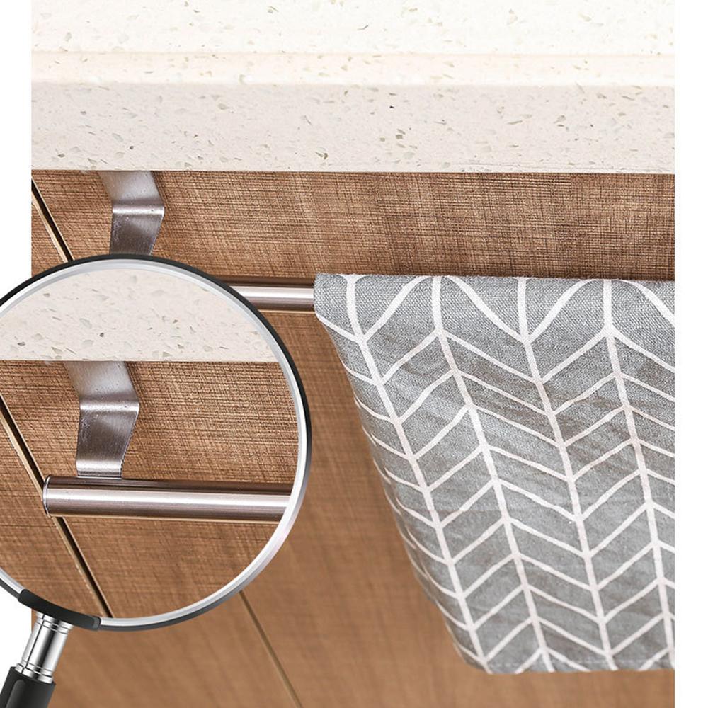 1 Towel Hanging Rod For Home Door, Non-Punching Stainless Steel Towel Rack, Bathroom, Kitchen Single Bar Towel Rod, Silver