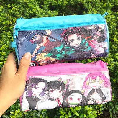 Double Layer Anime Demon Slayer Cartoon Action Figure Pencil Case Storage Pouch