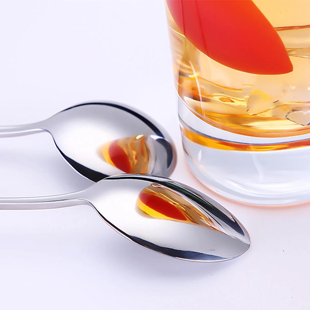 6pcs Cream Spoons 304 Stainless Steel Spoons Ice Long Handle Coffee Spoons Stirring Spoons Kitchen Utensils