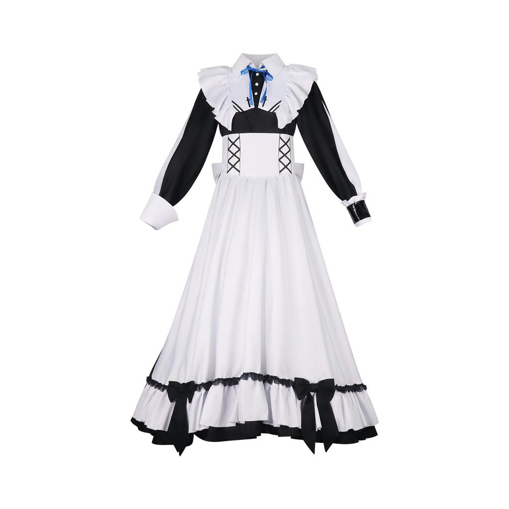 Playing Death Game To Put Food On The Table Cosplay Costume With Black White Maid Dress For Role Play