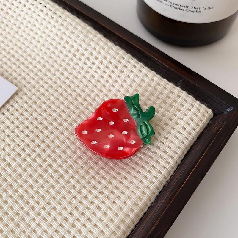 Cute Fruit Mini Hair Clips - Strawberry & Cherry Baby Bang Clips