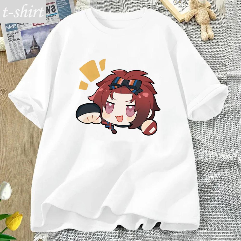 

Wuthering Waves Graphic Женские футболки Футболка с коротким рукавом в стиле аниме-комиксов Женская мода 2024 года Игровой принт Женская одежда Топы 2020 года XS