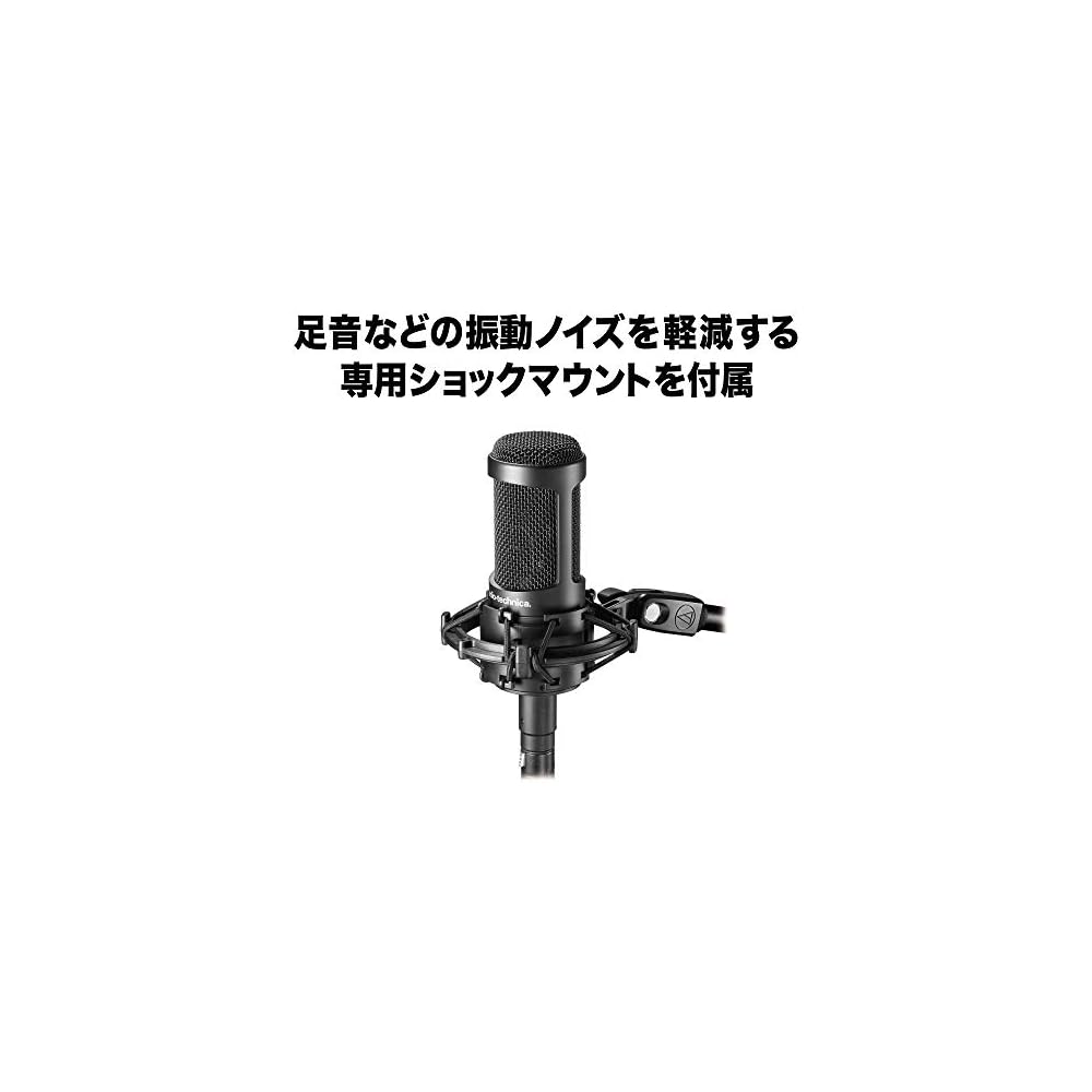 Audio-Technica AT2035 Condenser Microphone Cardioid Pattern Low Cut Switch Pad Switch Shock Mount Included Black