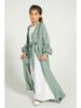 Yiduo Duo Girls' Wavy Lantern Sleeve Pleated Cardigan Dress - YT1023